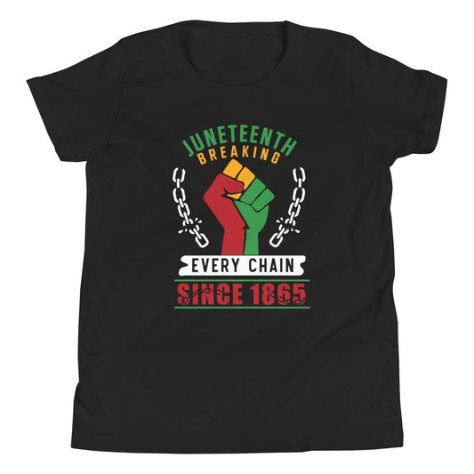 Juneteenth Breaking Every Chain Youth Short Sleeve T-Shirt