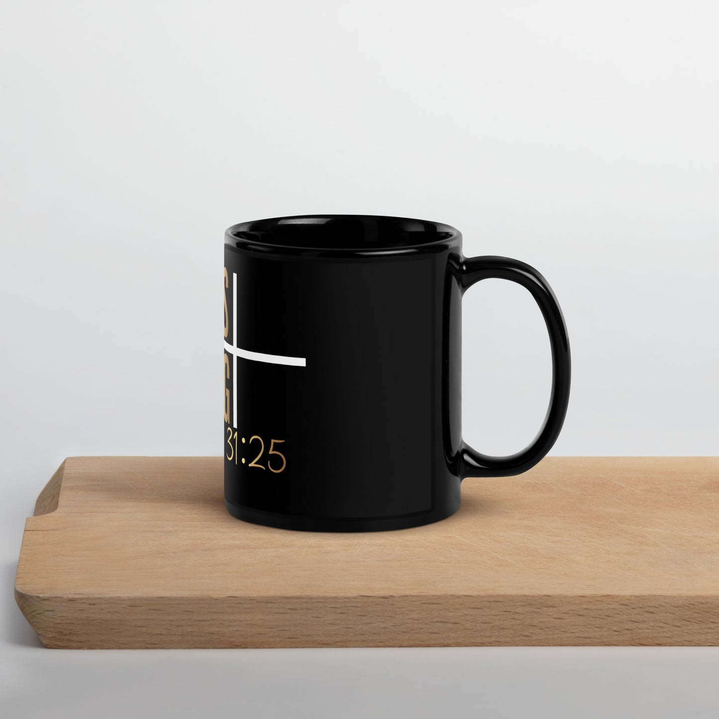 She Is Strong Black Glossy Mug