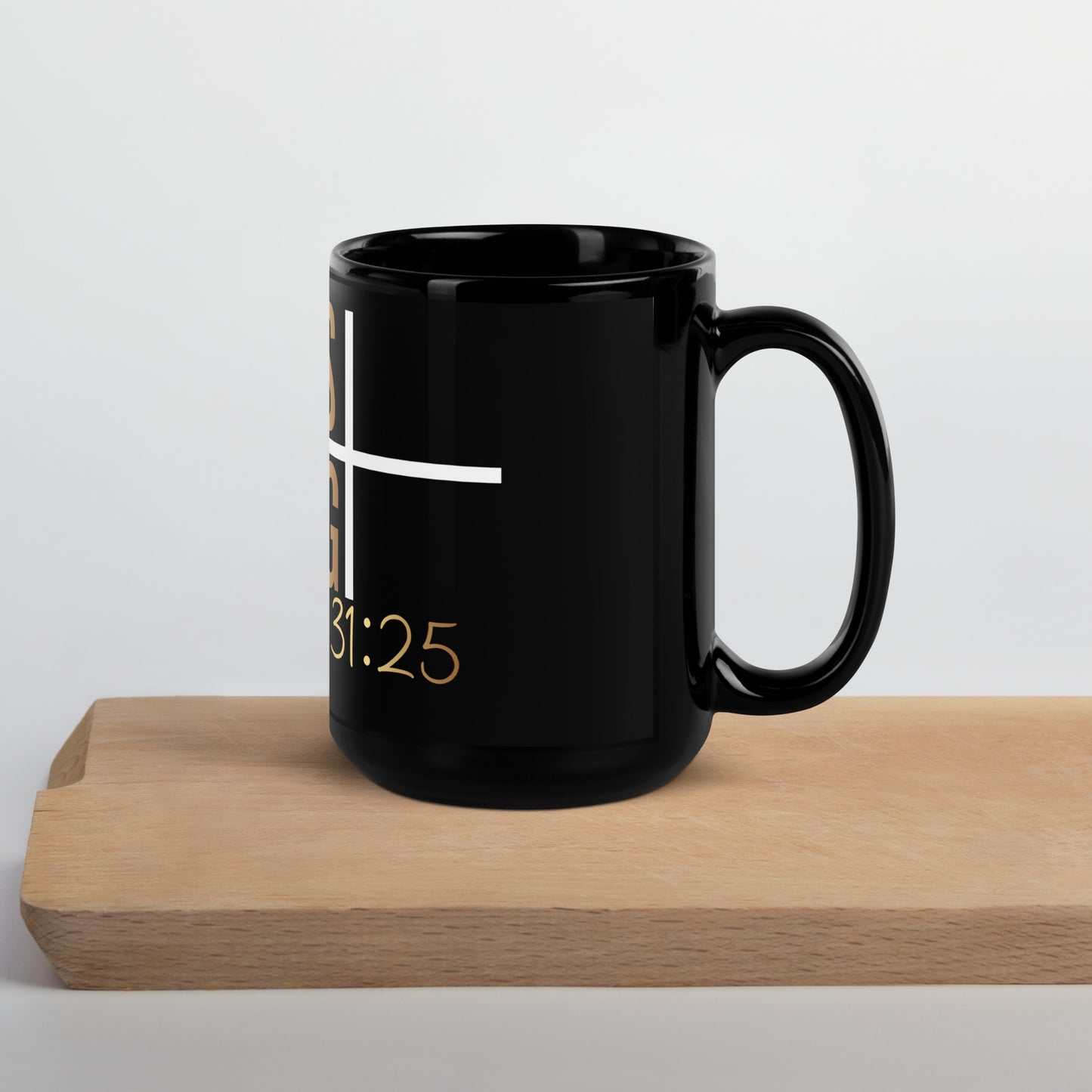 She Is Strong Black Glossy Mug