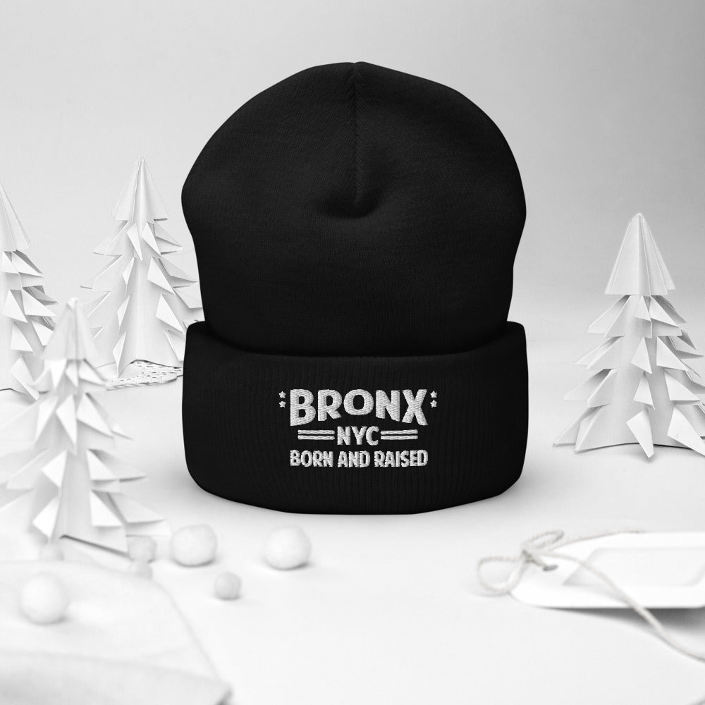 Bronx NYC Born and Raised Cuffed Beanie