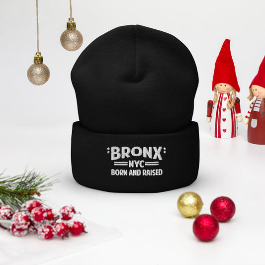 Bronx NYC Born and Raised Cuffed Beanie