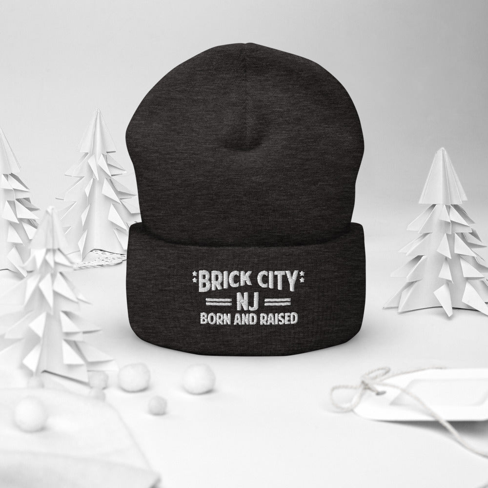 Brick City NJ Born and Raised Cuffed Beanie
