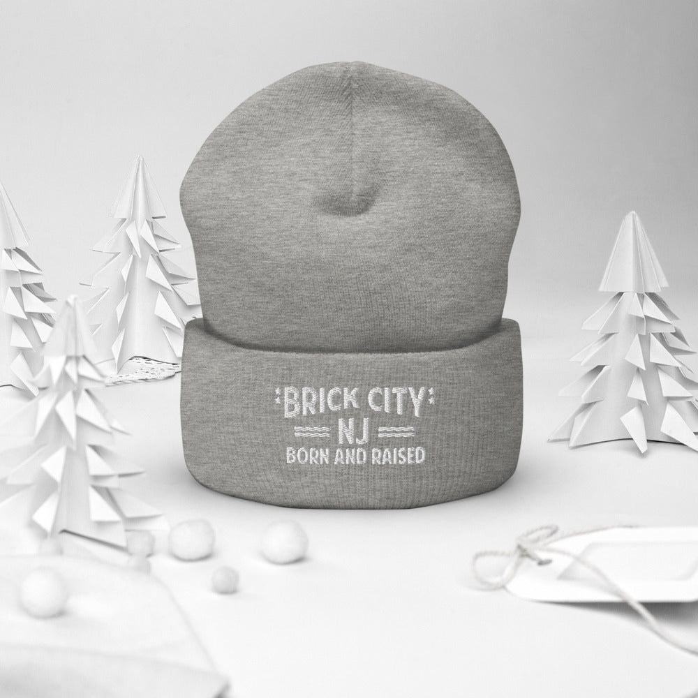 Brick City NJ Born and Raised Cuffed Beanie