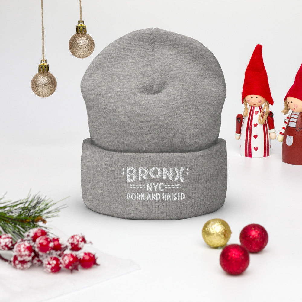 Bronx NYC Born and Raised Cuffed Beanie