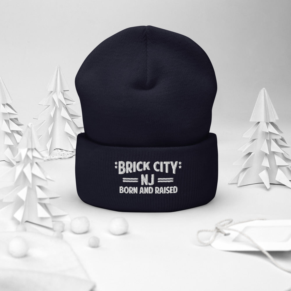 Brick City NJ Born and Raised Cuffed Beanie