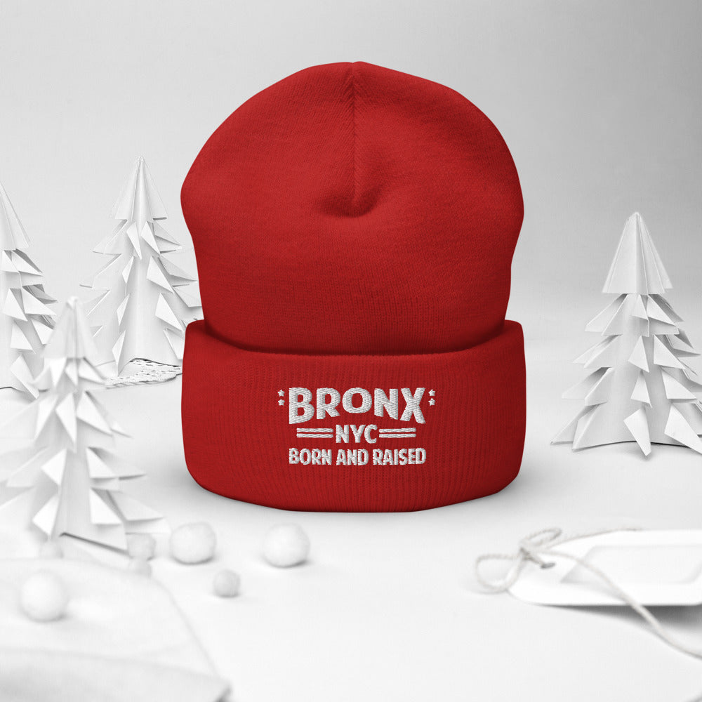 Bronx NYC Born and Raised Cuffed Beanie