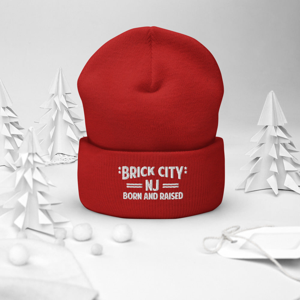 Brick City NJ Born and Raised Cuffed Beanie