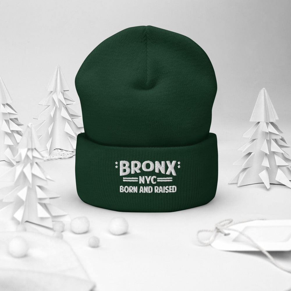 Bronx NYC Born and Raised Cuffed Beanie