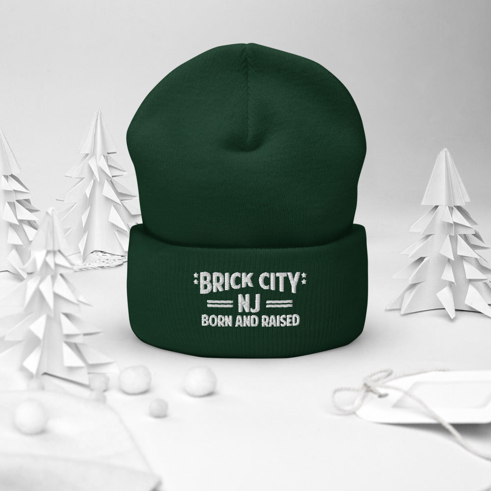 Brick City NJ Born and Raised Cuffed Beanie