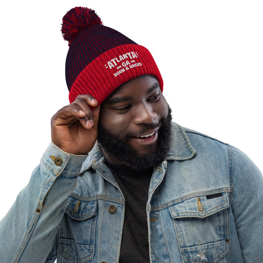 Atlanta GA Born and Raised Pom-Pom Beanie