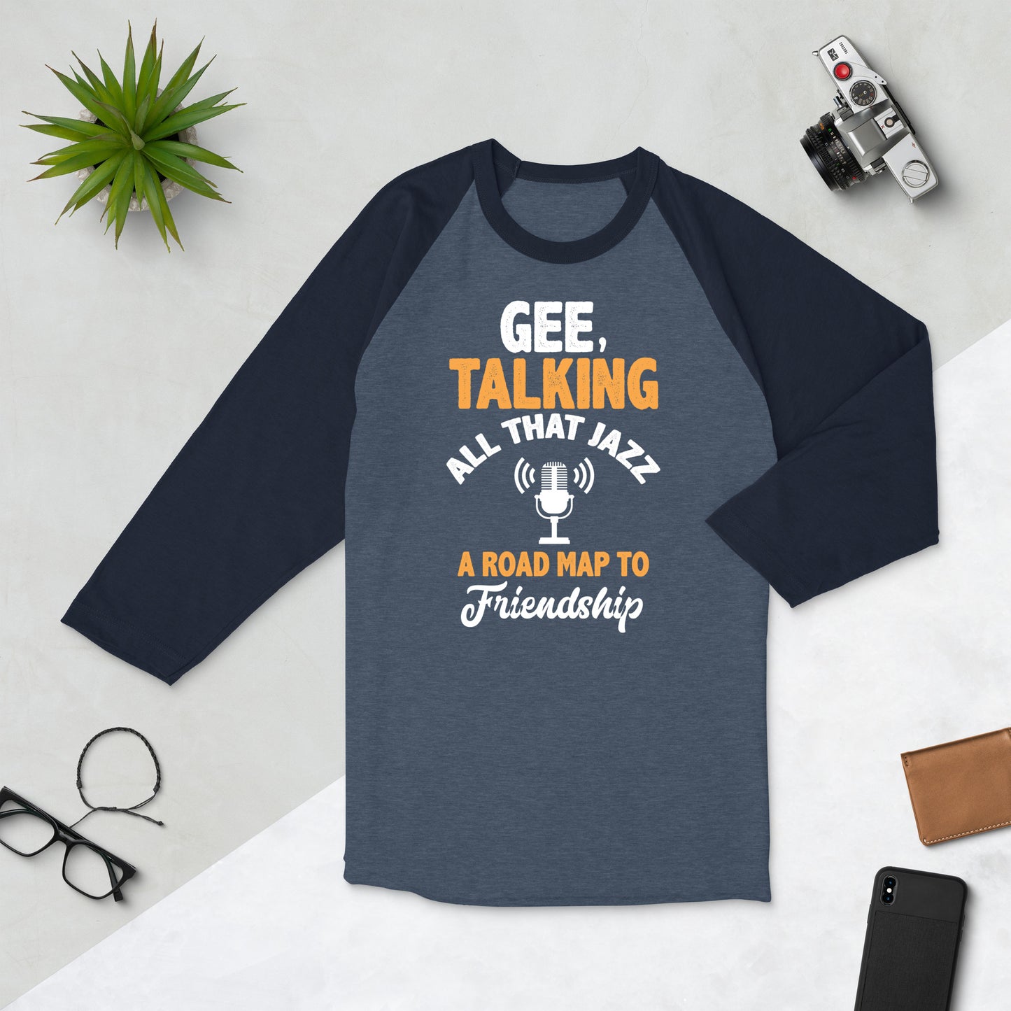 Gee Talking All That Jazz 3/4 sleeve raglan shirt