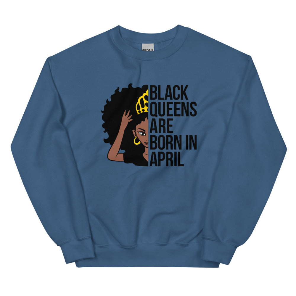 Black Queens Born In April Unisex Sweatshirt