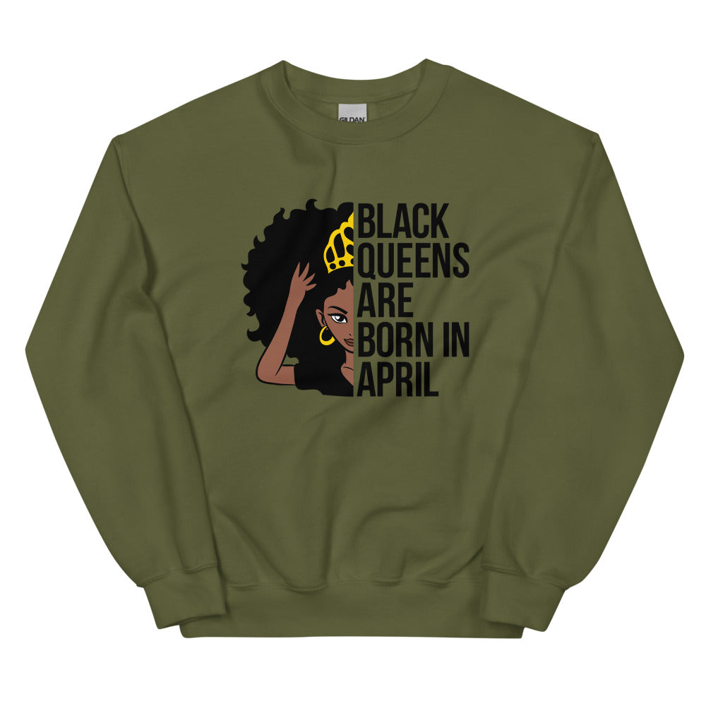 Black Queens Born In April Unisex Sweatshirt