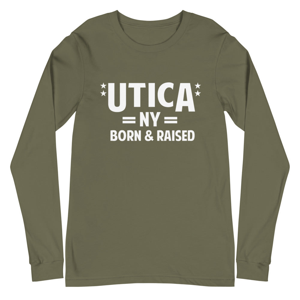 Utica NY Born & Raised Unisex Long Sleeve Tee