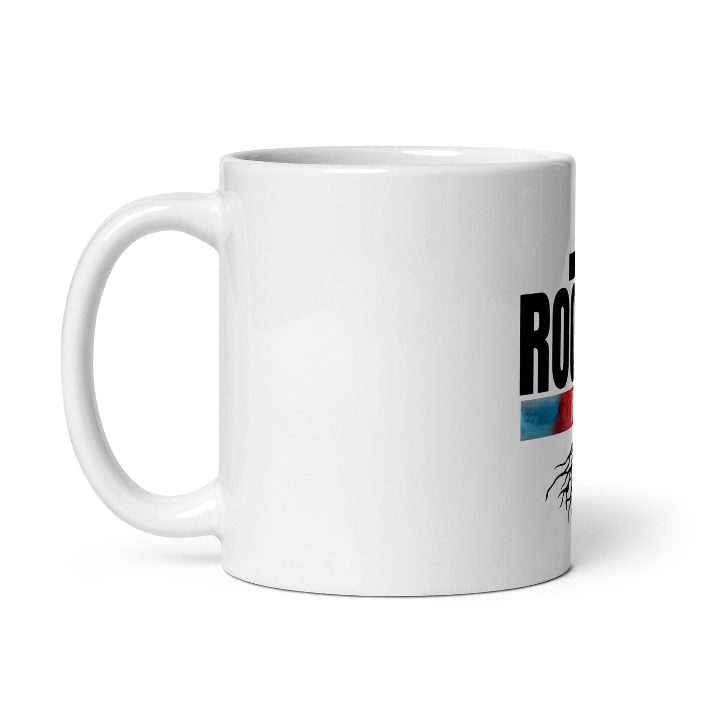 Rooted In Christ White glossy mug