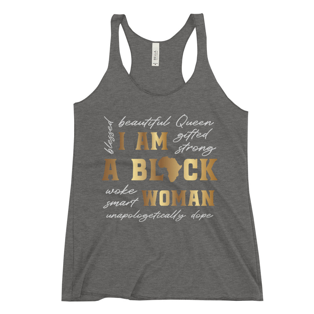 I am a Black Woman - Women's Racerback Tank