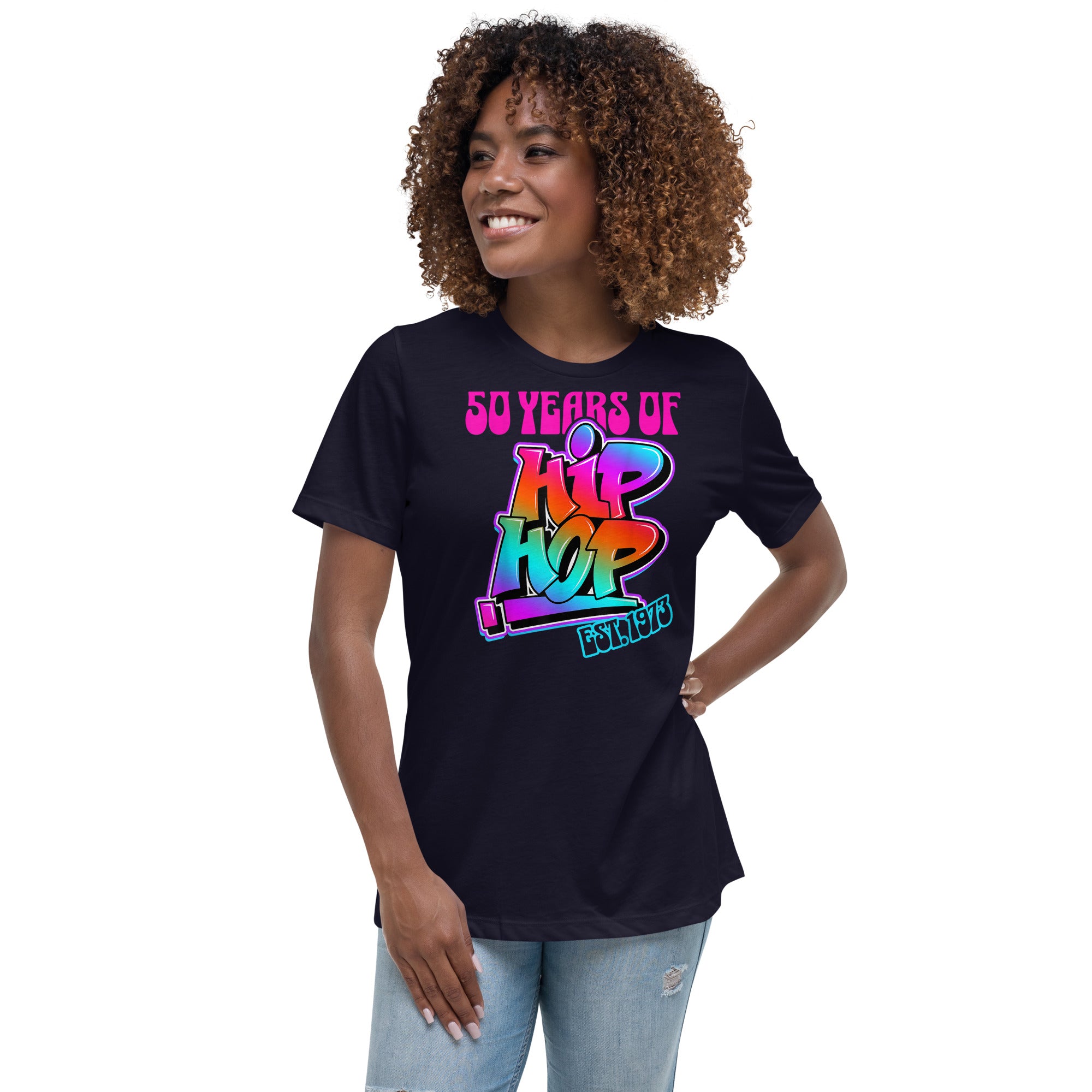 50th Hiphop V4 Women s Relaxed T Shirt Harris Apparel LLC