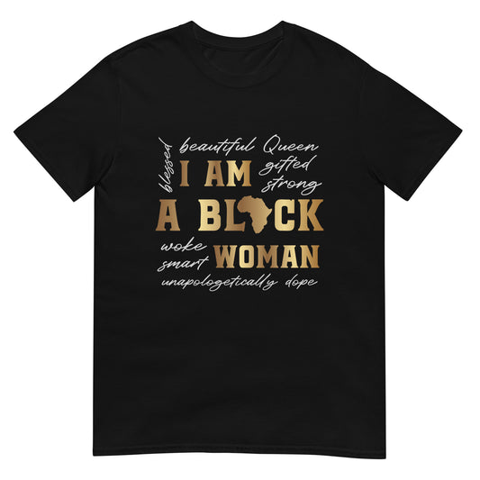 I am a Black Woman Gilden Short-Sleeve Unisex T-Shirt