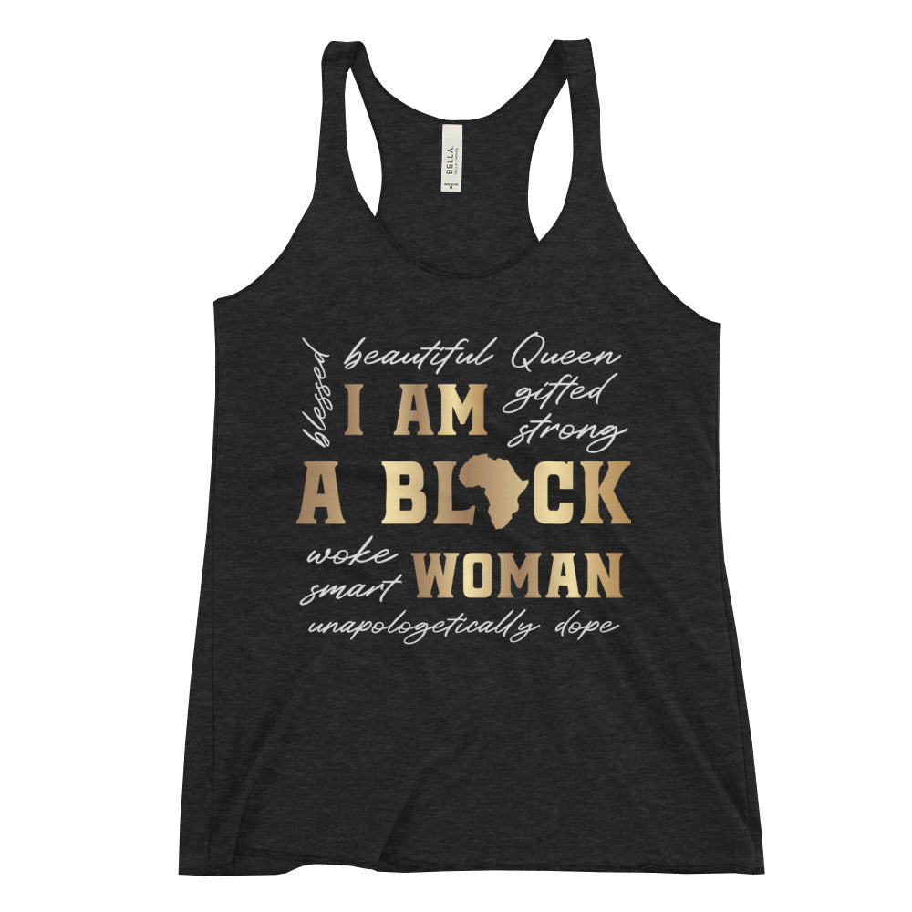 I am a Black Woman - Women's Racerback Tank